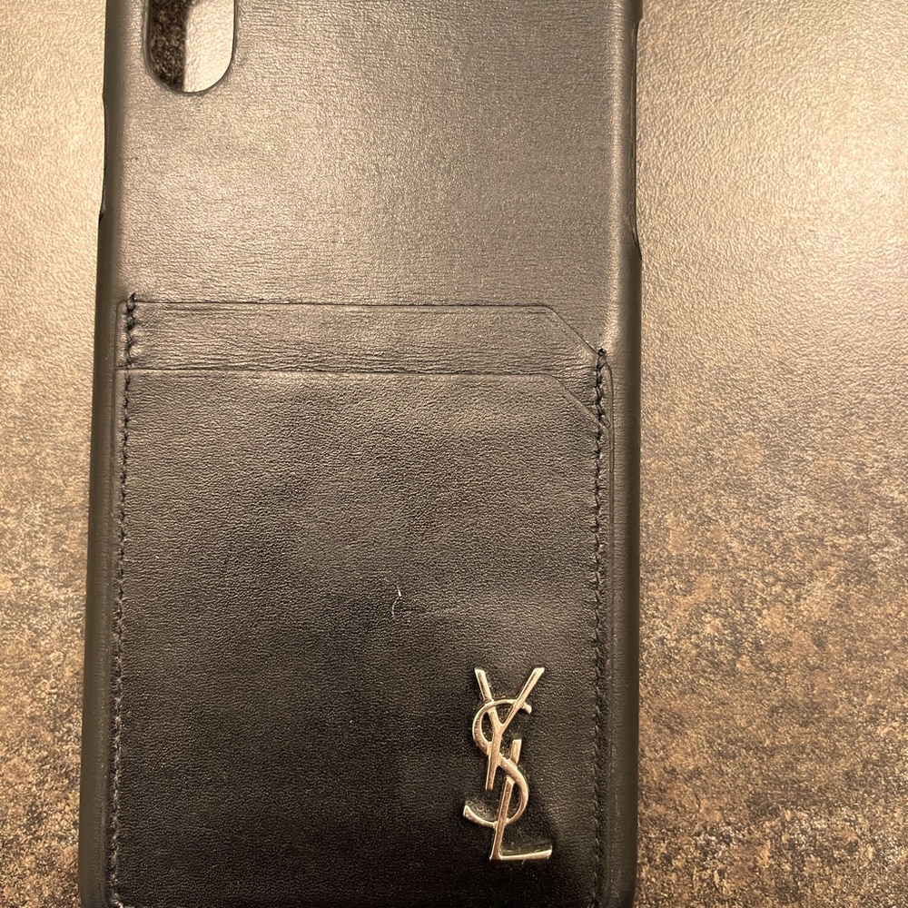 Ysl Xs Max iPhone case black leather authentic
